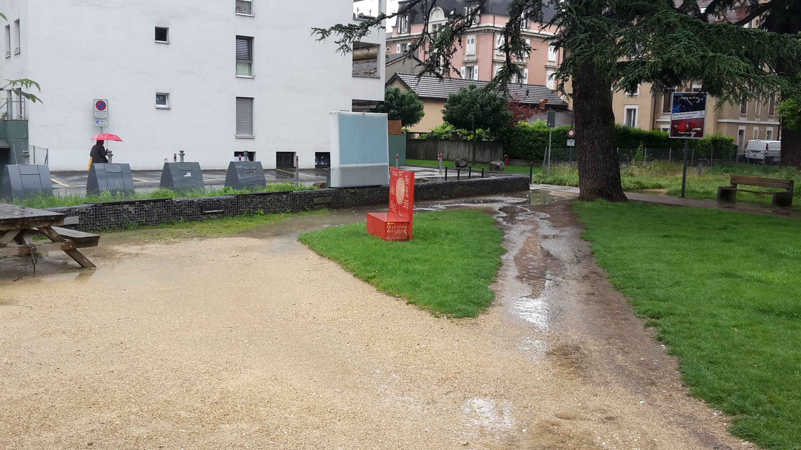 Chemin piétonnier dans le Parc des Cèdres